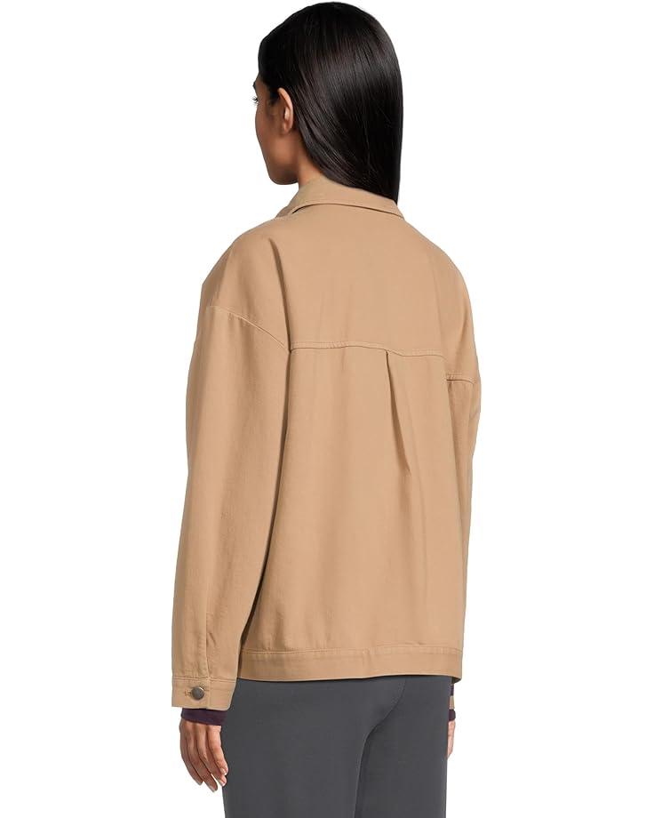 Cotton Tweed Classic Collar Zip Jacket Product Image