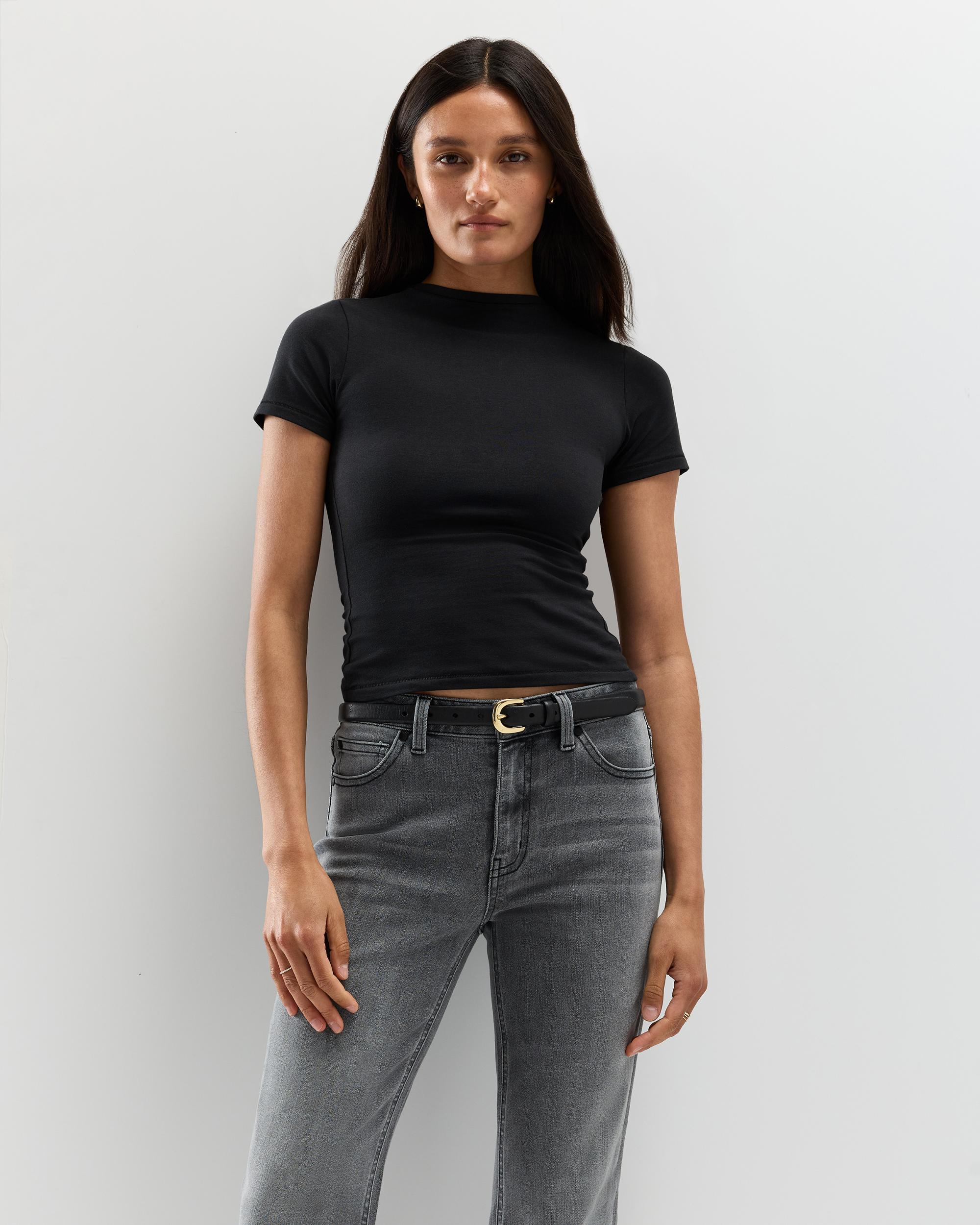 Quince | Women's Luna Stretch Slim Straight Jeans Organic Cotton Product Image