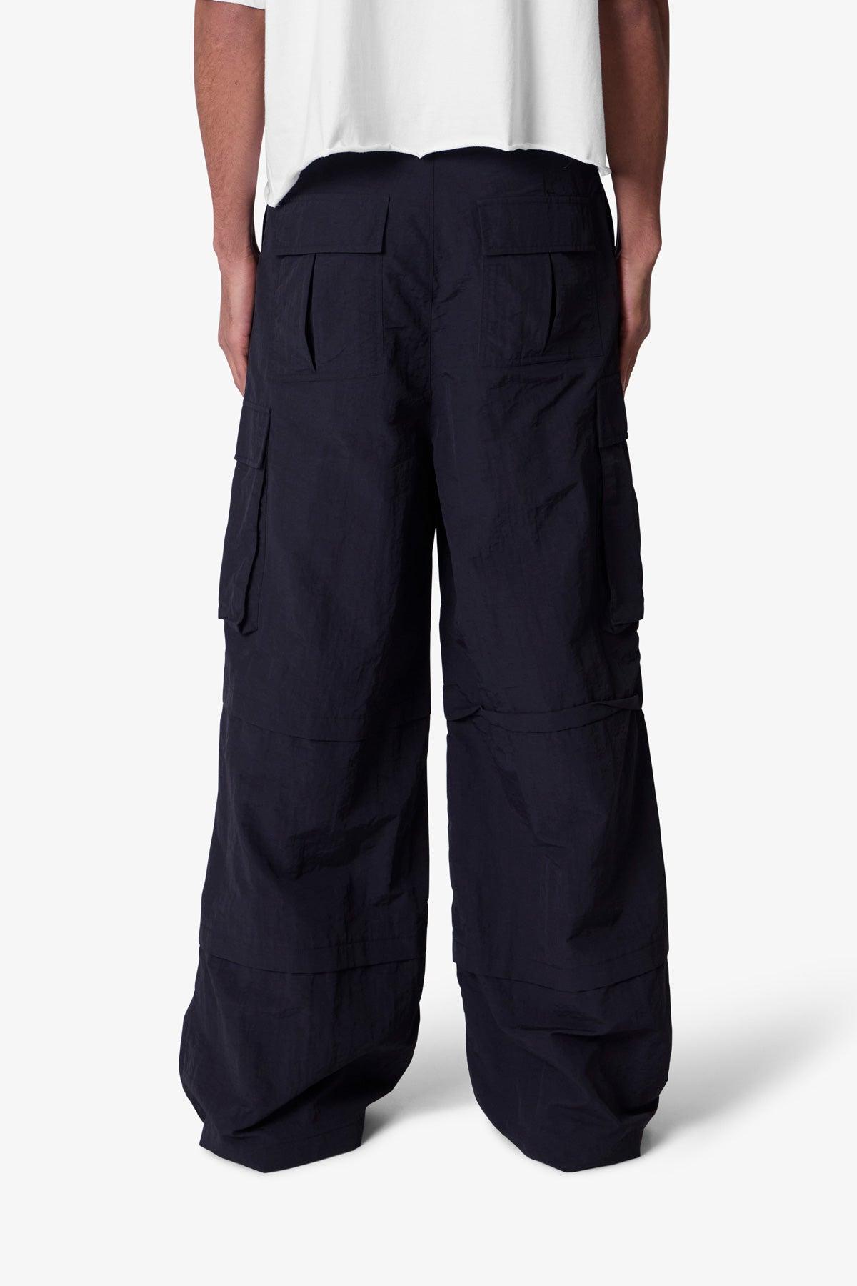 Nylon Rave Cargo Pants - Black Product Image