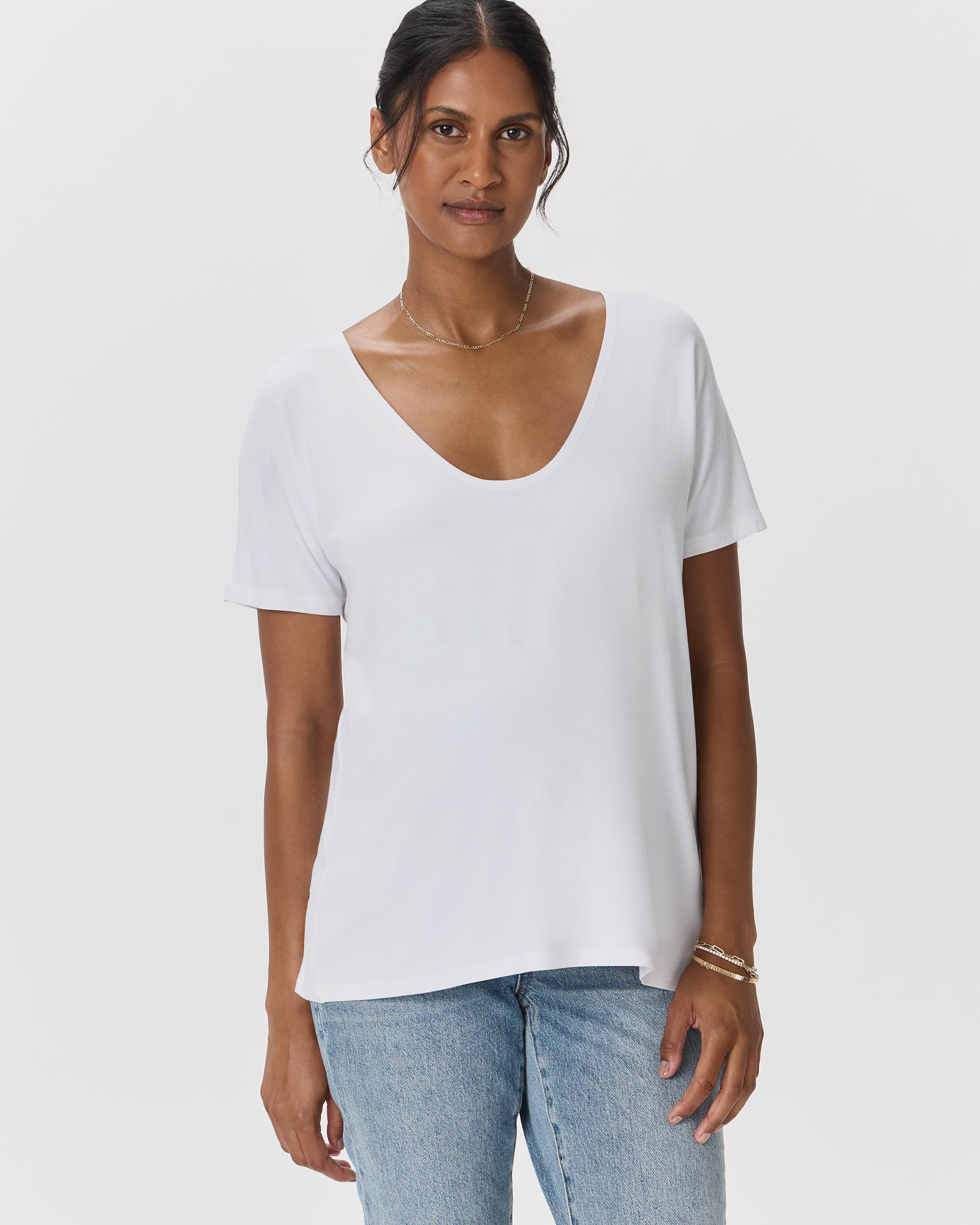 Quince | Women's Bamboo Jersey Maternity Soft V-Neck T-Shirt Product Image