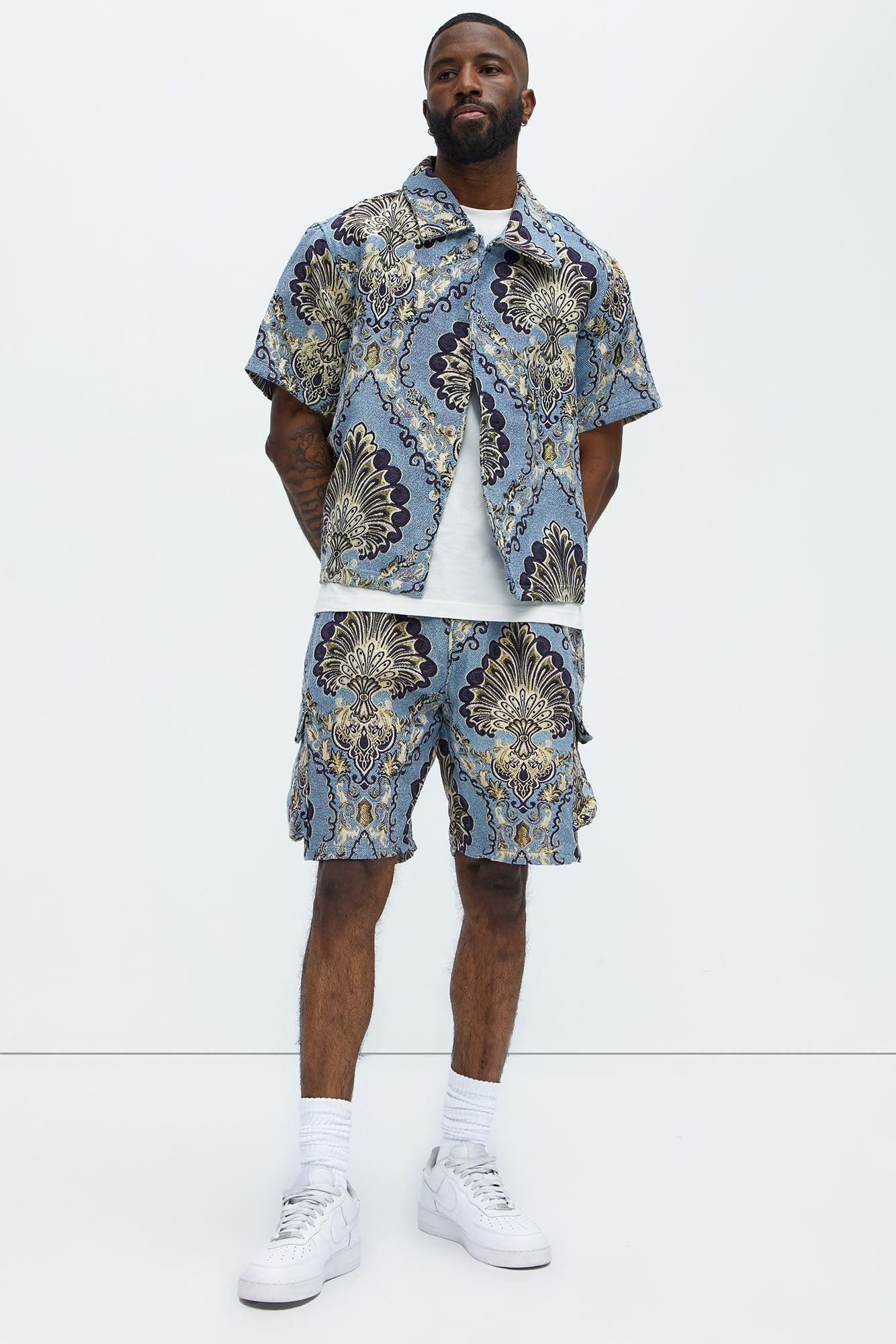 Highland Tapestry Shorts - Blue/combo Product Image