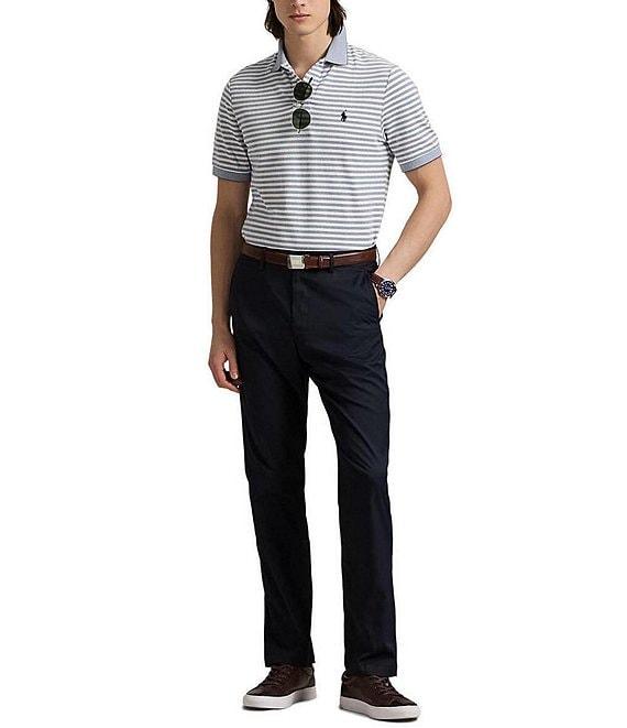 Polo Ralph Lauren Classic Fit Striped Oxford Mesh Short Sleeve Polo Shirt Product Image