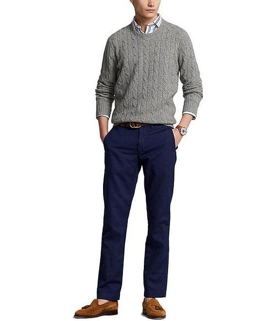 Polo Ralph Lauren Straight Fit Linen Blend Pants Product Image