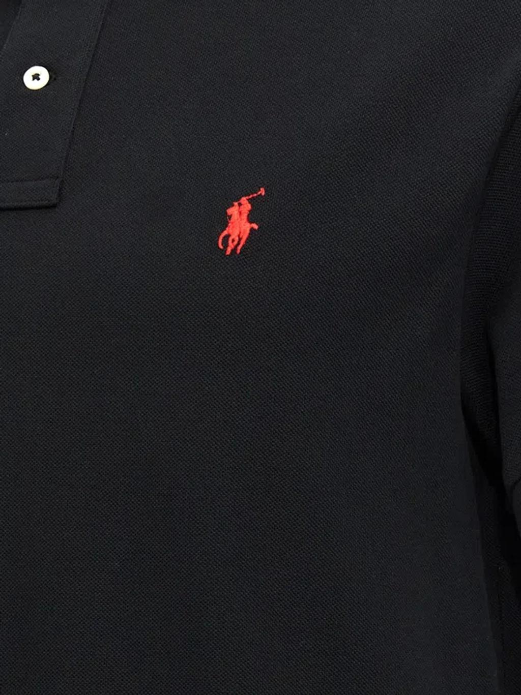 POLO RALPH LAUREN Embroidered-logo Polo Shirt In Black Product Image