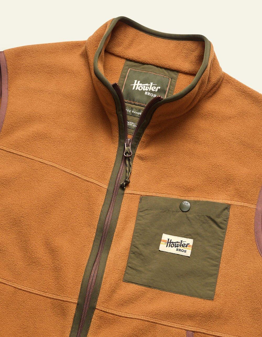 HOWLER BROTHERS Free Range Mens Fleece Vest - ORANGE Product Image