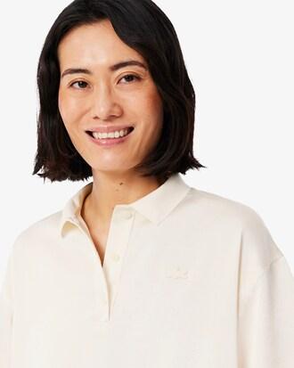 Oversized Silky Fluid Polo Shirt Product Image