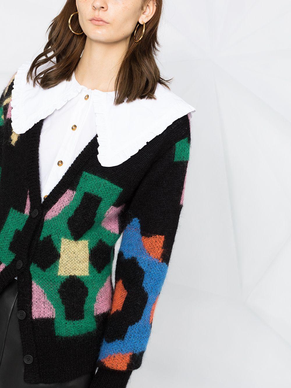 oversized-collar buttoned blouse Product Image