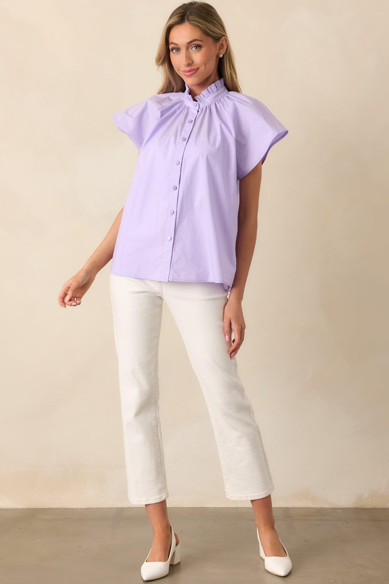 Florence Lilac Cotton Top Product Image