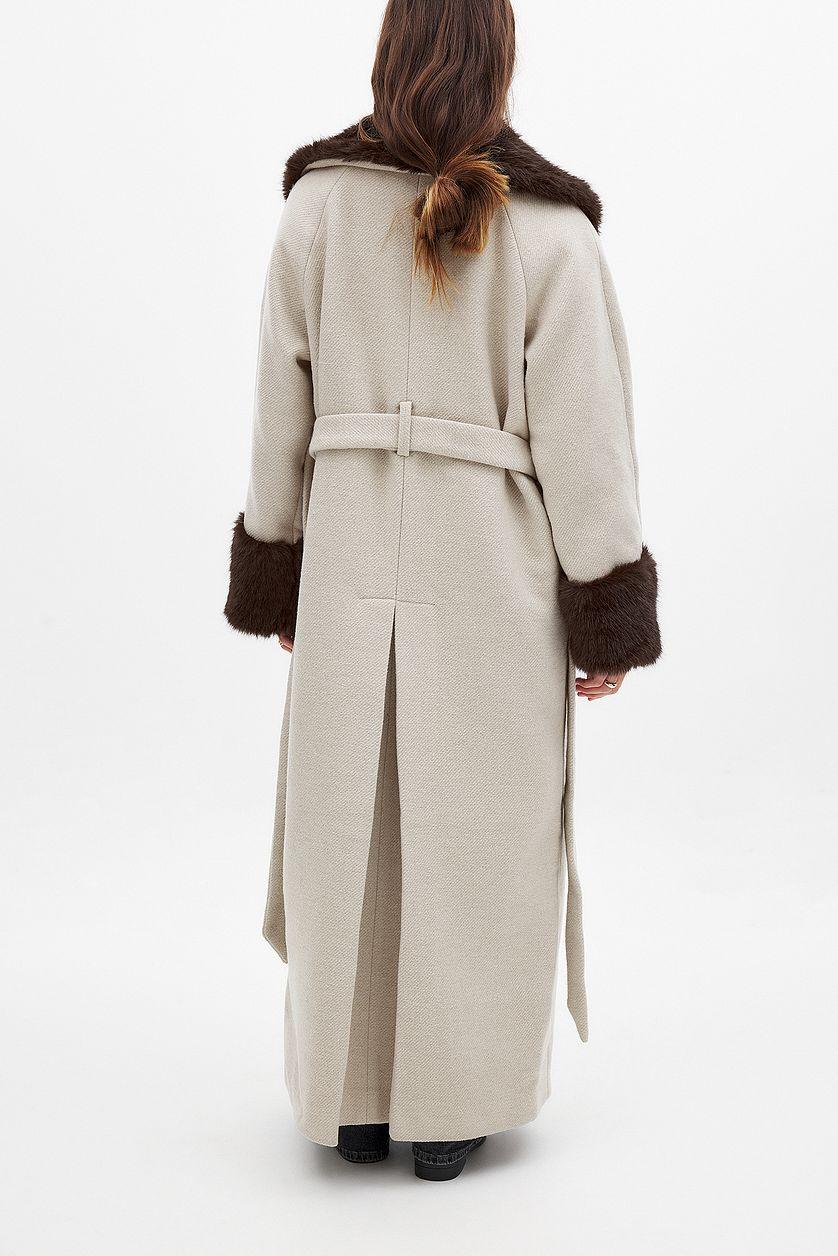 Faux Fur Long Coat Product Image