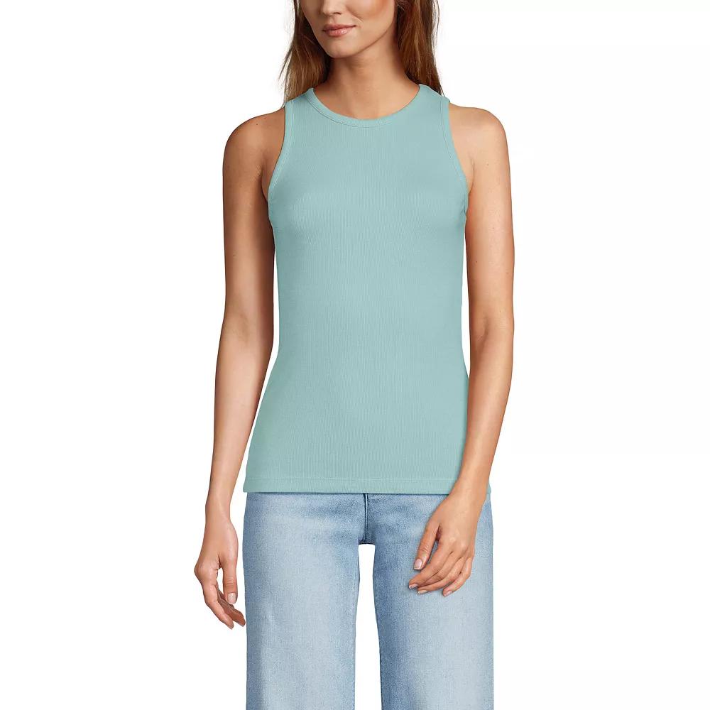Women's Lands' End Drapey Rib Fitted Tank Top,  Product Image
