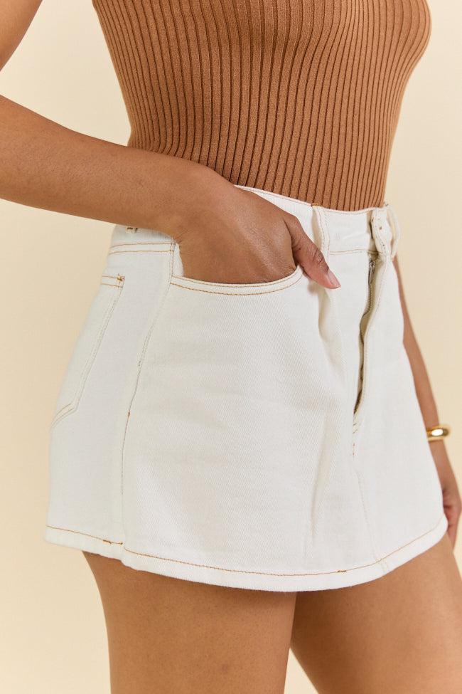 Reverb Radiance White Denim Skort FINAL SALE Product Image