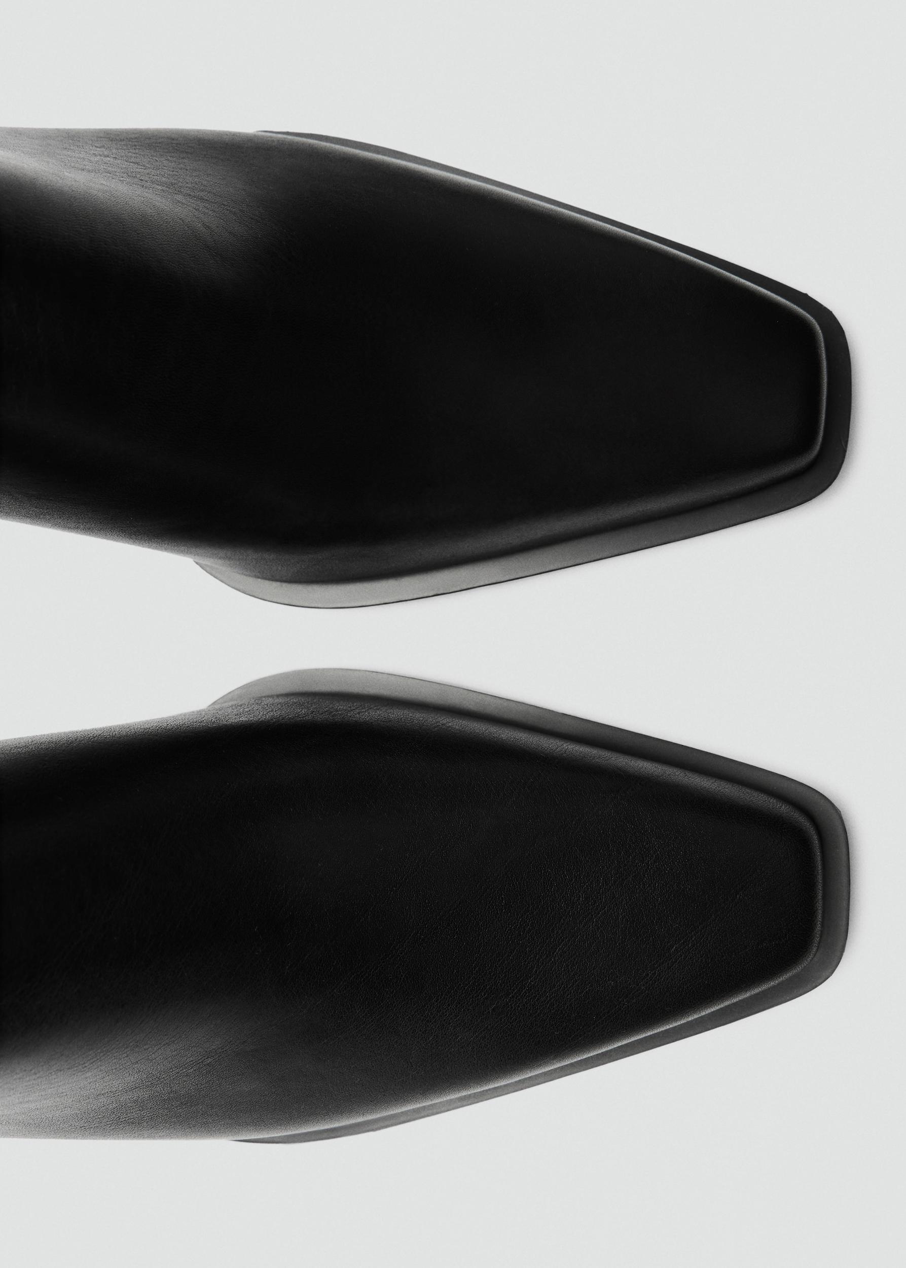 Leather ankle boots with block heel - Women | MANGO USA Product Image