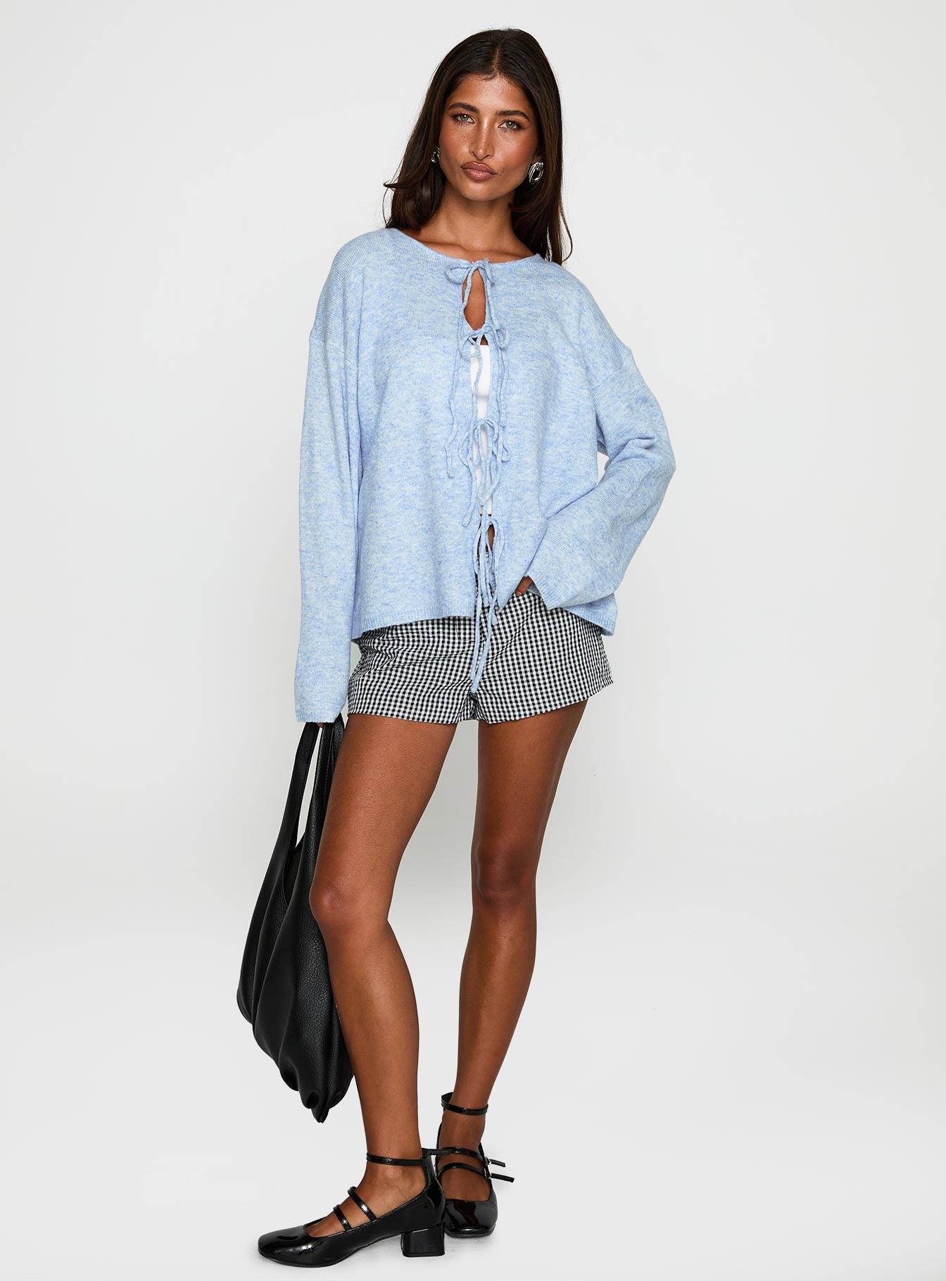 Frosty Knit Cardigan Blue Product Image