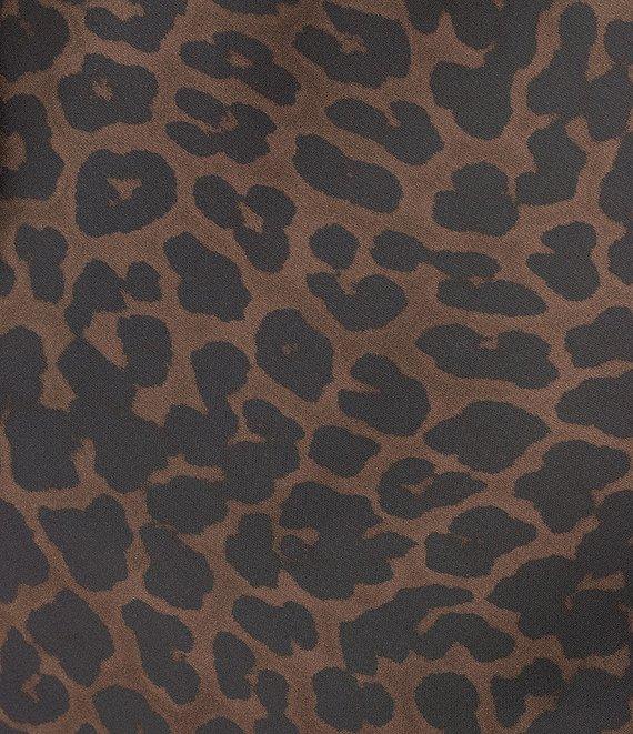 Gianni Bini Dionne Satin Leopard Print Long Sleeve Open Back Mini Dress Product Image