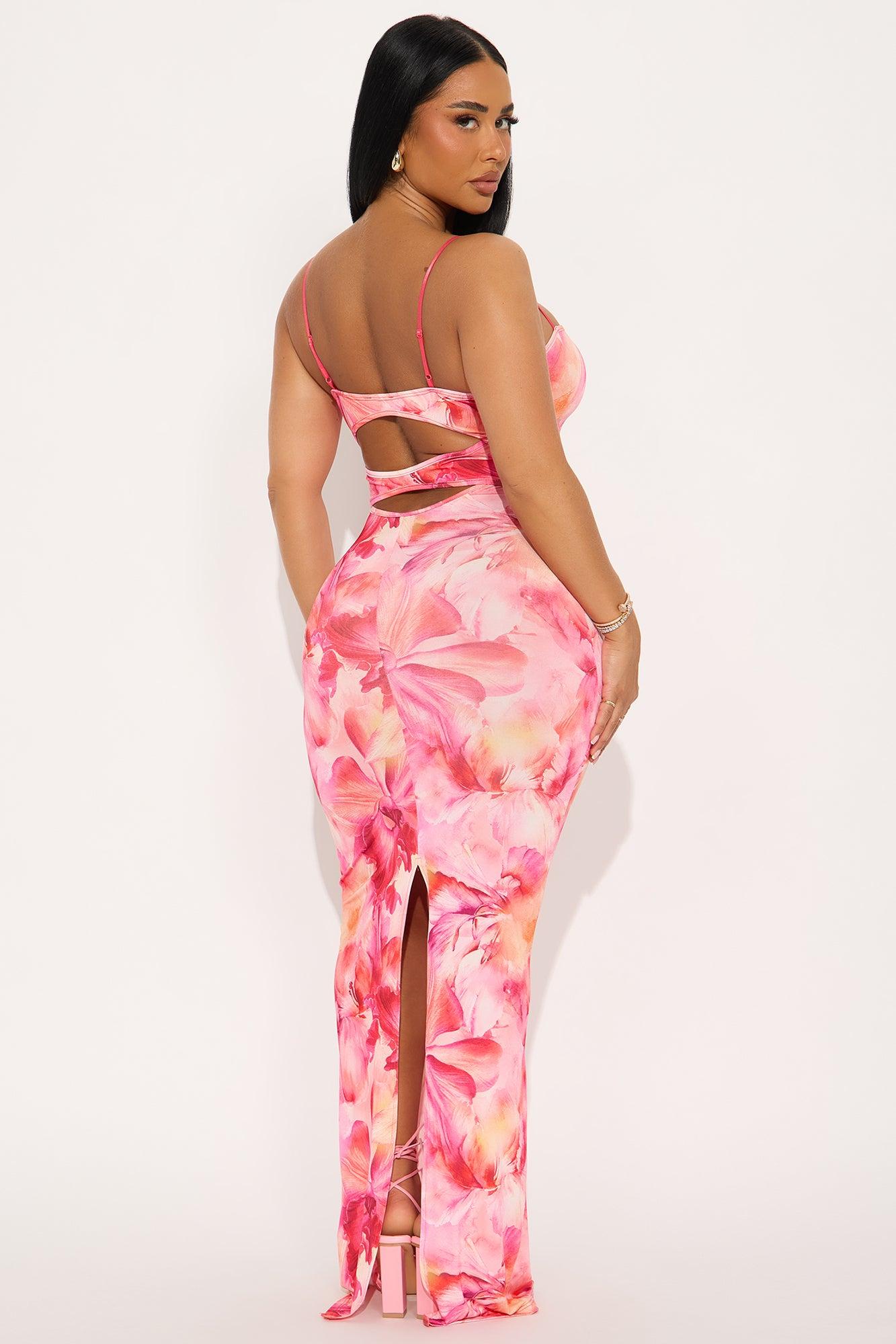 Nathalia Floral Maxi Dress Set - Pink/combo Female Product Image