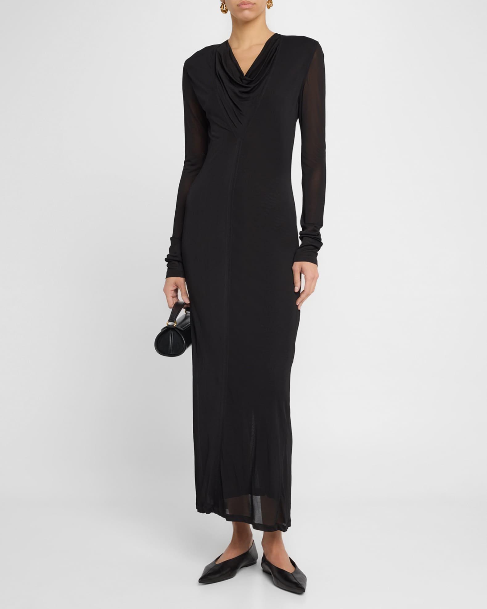 Fringed V-Neck Long-Sleeve Maxi Dress Product Image