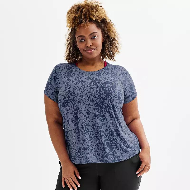 Plus Size Tek Gear® Core Raglan Tee, Women's, Size: 2XL, Green Burnout Product Image