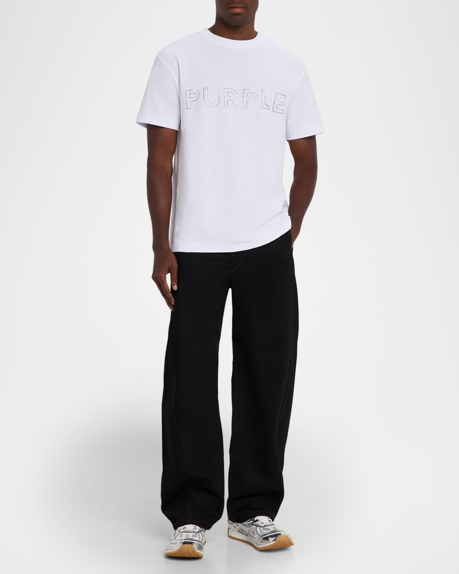 Men's Rhinestone Logo Outline Graphic T-Shirt Product Image