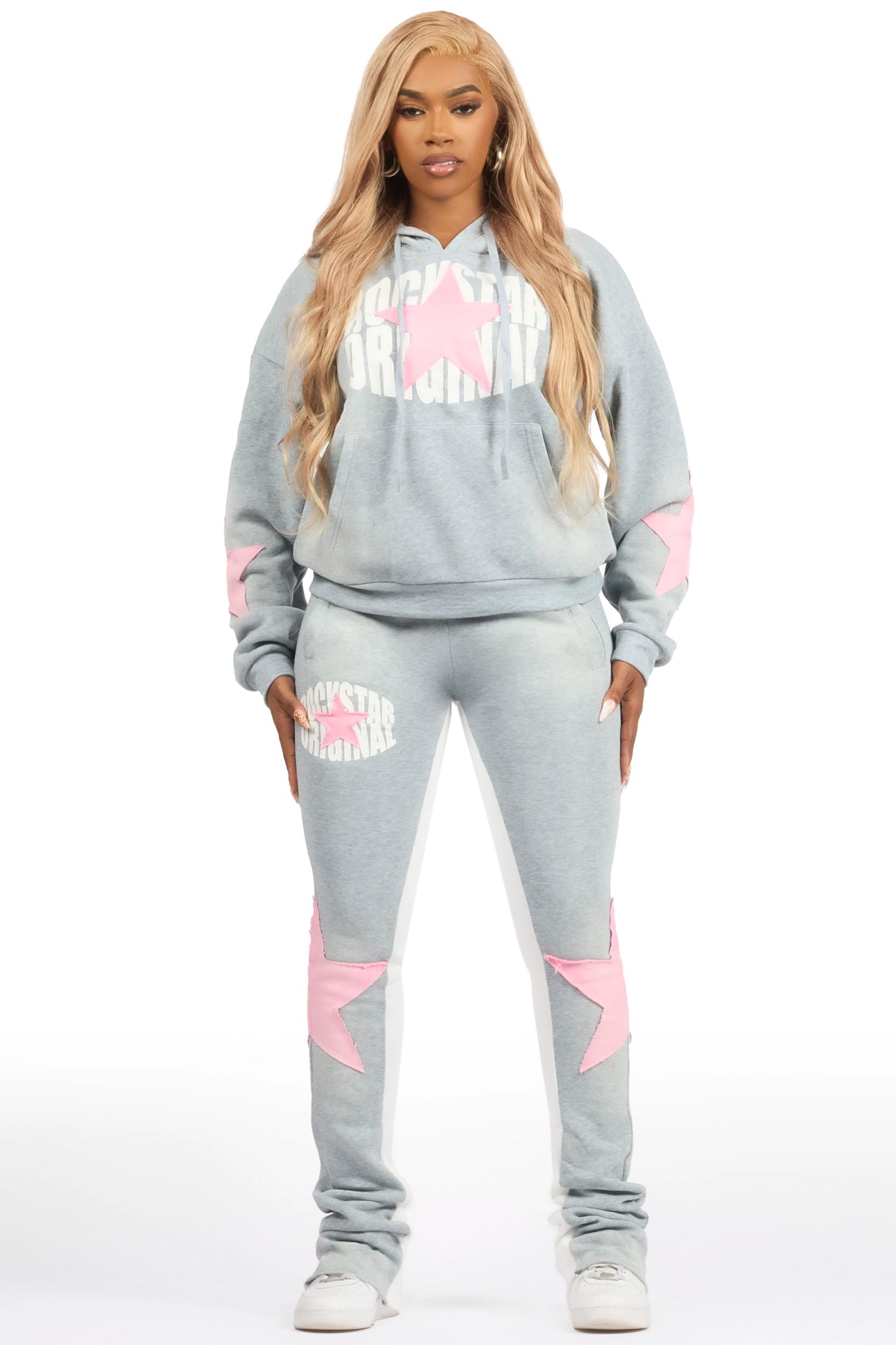 Kaliyah Heather Grey Super Stacked Trackset Female Product Image