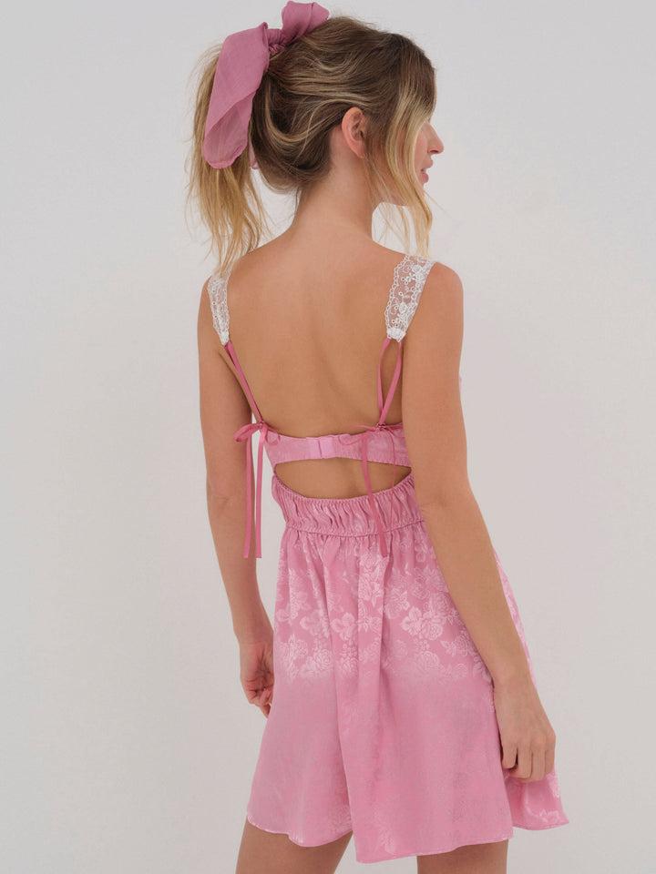 Rose Milk Eyelet Slip Dress — Pink Product Image