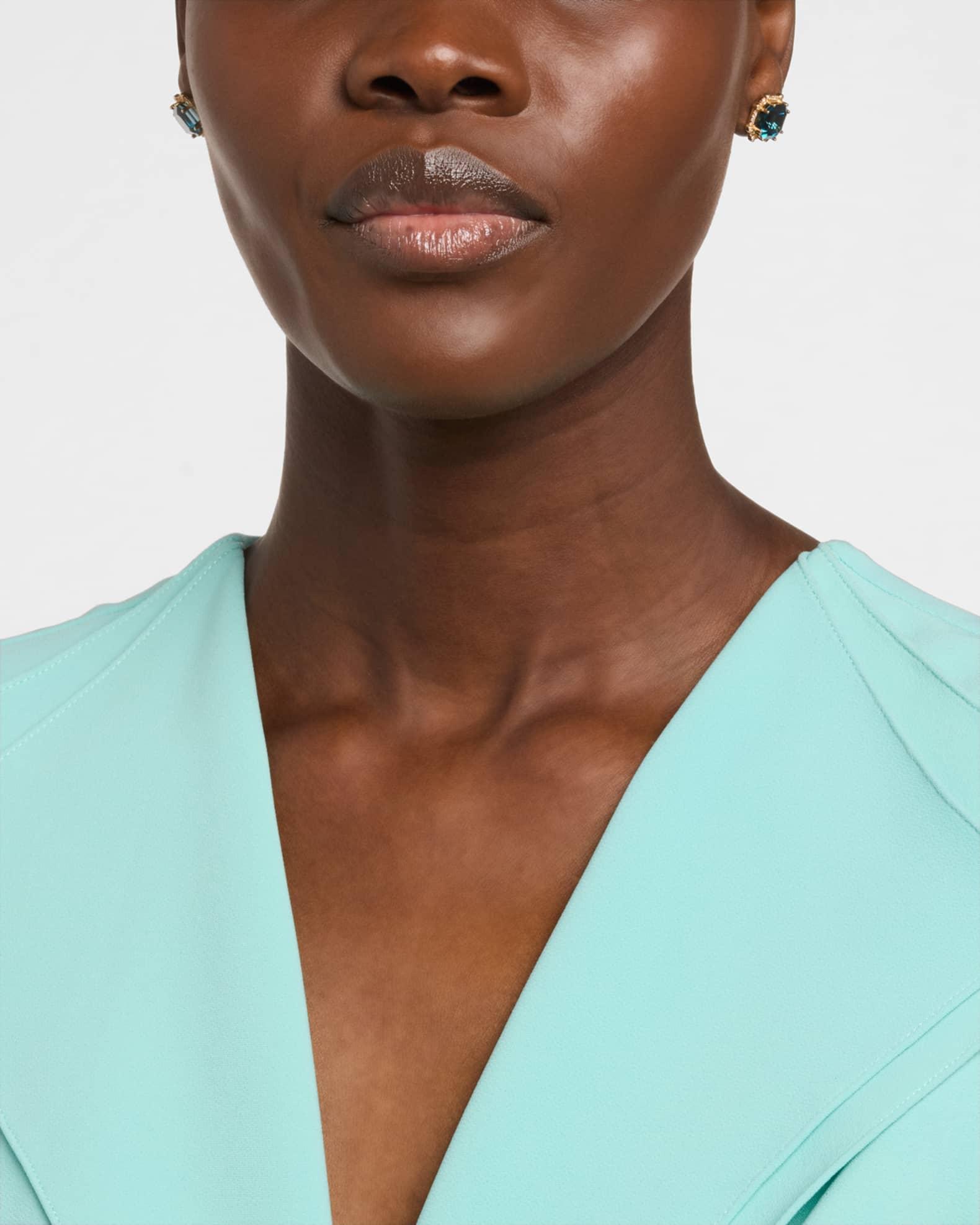 Gossip London Blue Topaz and Diamond Stud Earrings in 18K Yellow Gold Product Image