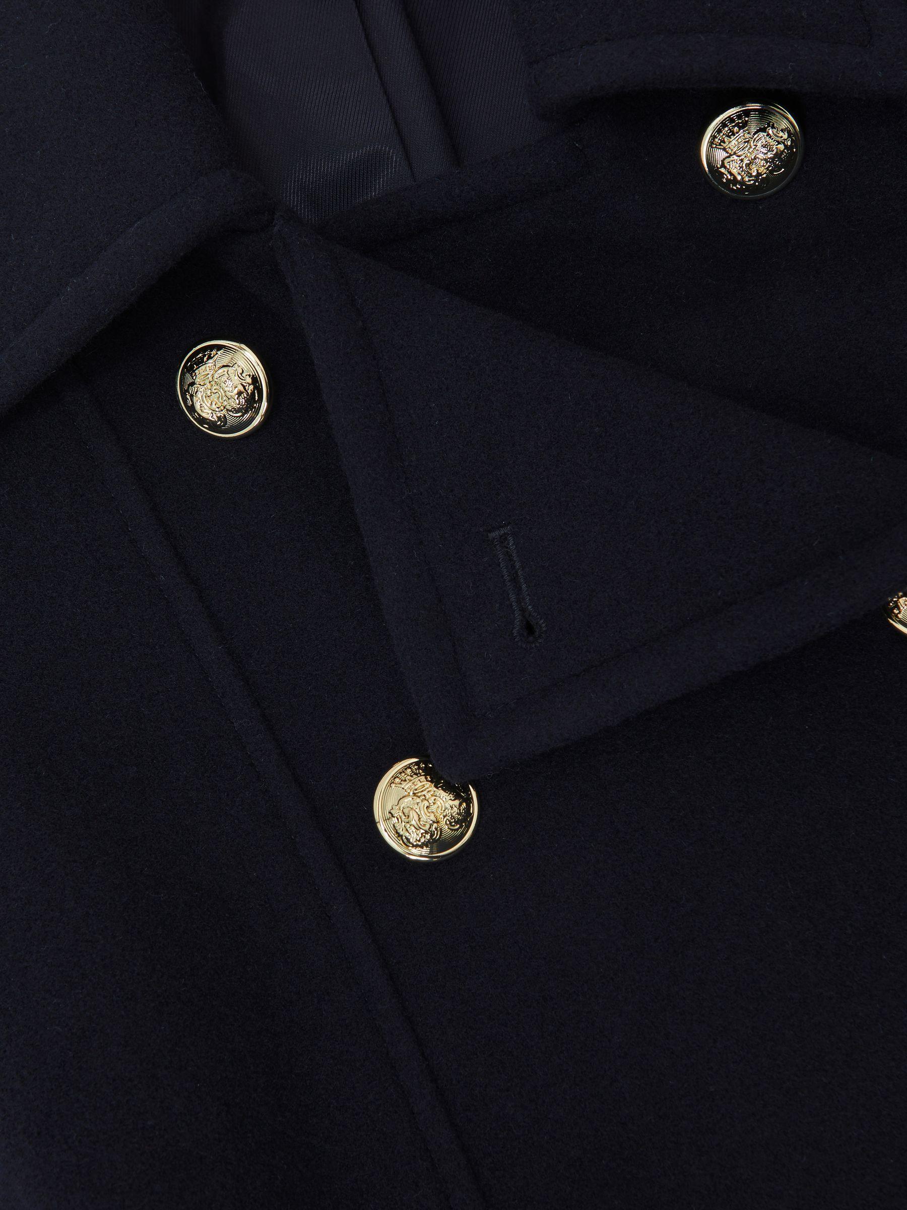 Petite Wool-Blend Double-Breasted Coat in Navy Product Image