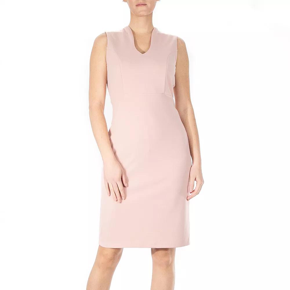 Women's Nina Leonard U-Neck Midi Sheath Dress,  Product Image