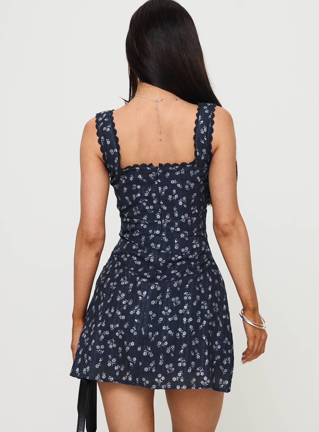 Dasha Mini Dress Navy Floral Product Image
