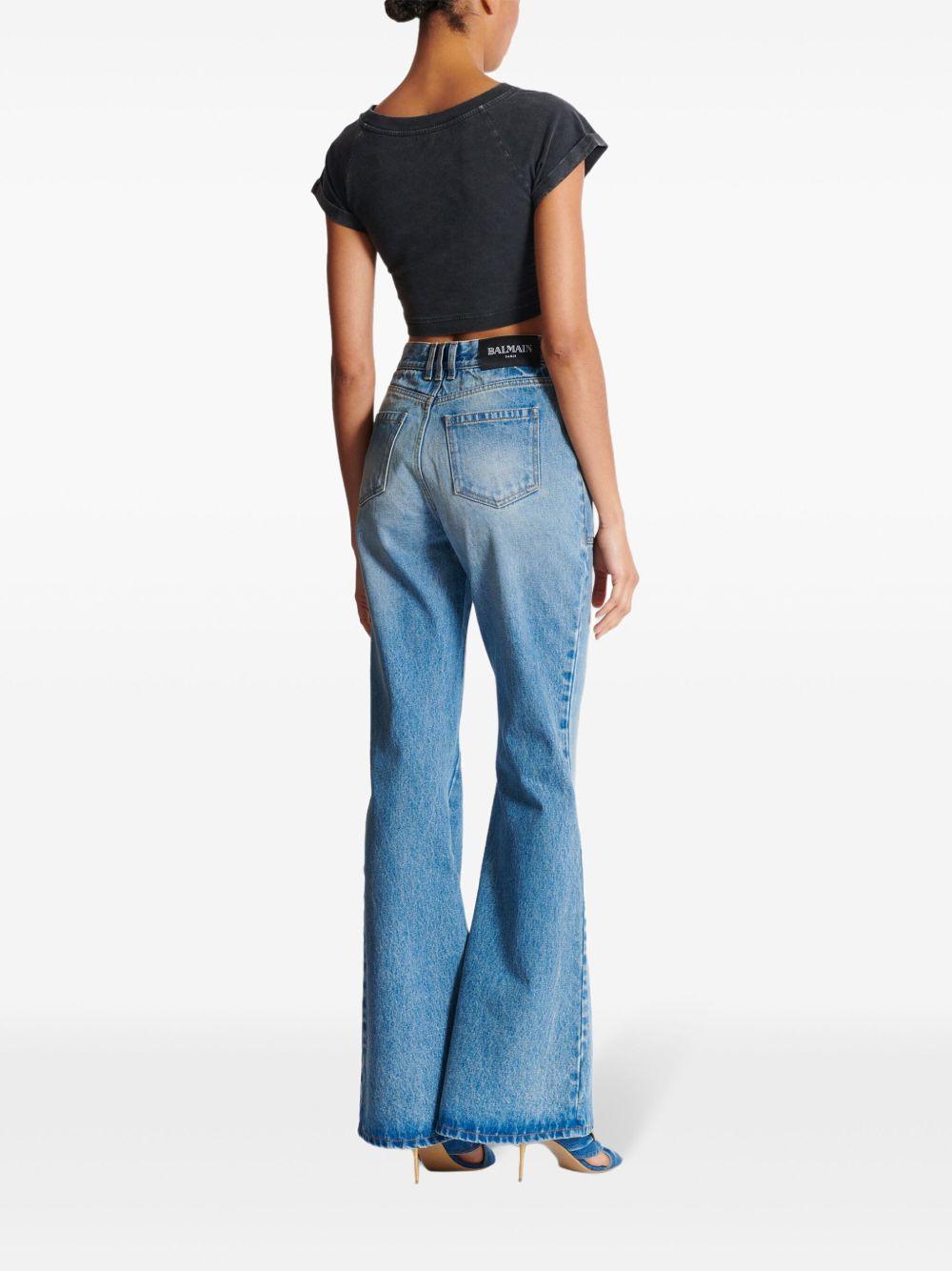 Couture-embroidered cropped T-shirt Product Image