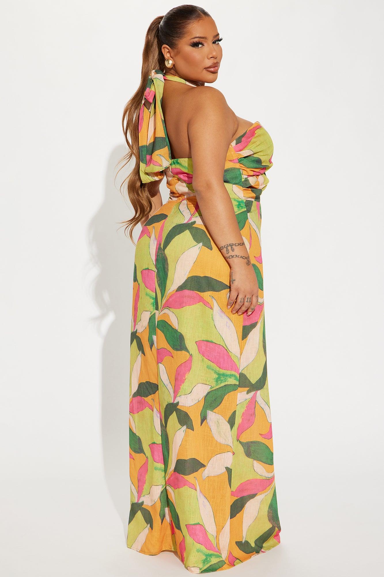 Jane Linen Maxi Dress - Lime Product Image