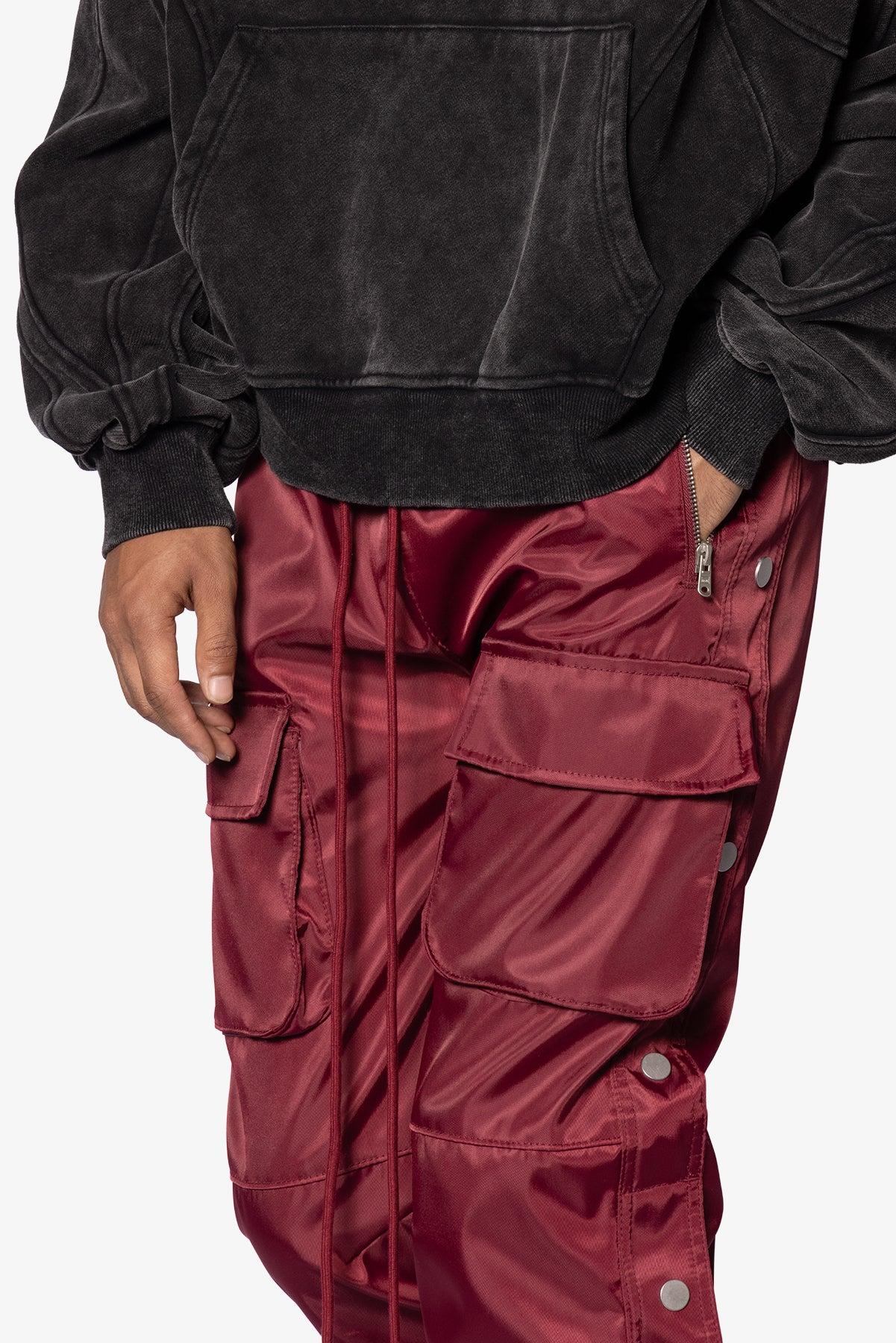 Snap Front Cargo Pants - Red Product Image