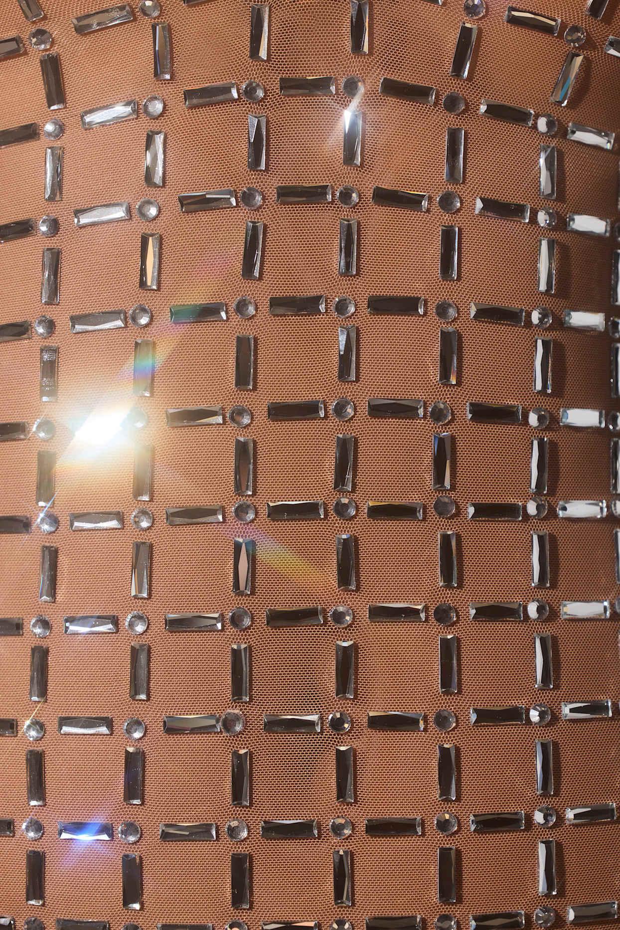 Embellished Cut-Out Mini Dress in Almond Product Image