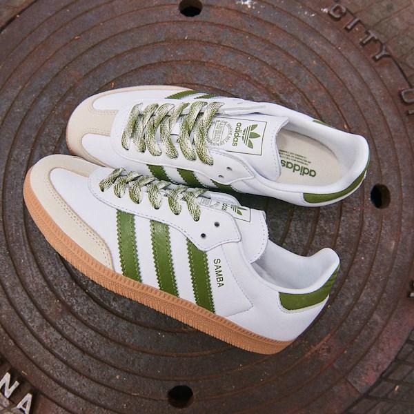 Womens adidas Samba OG Athletic Shoe Tech Olive / Gum Product Image