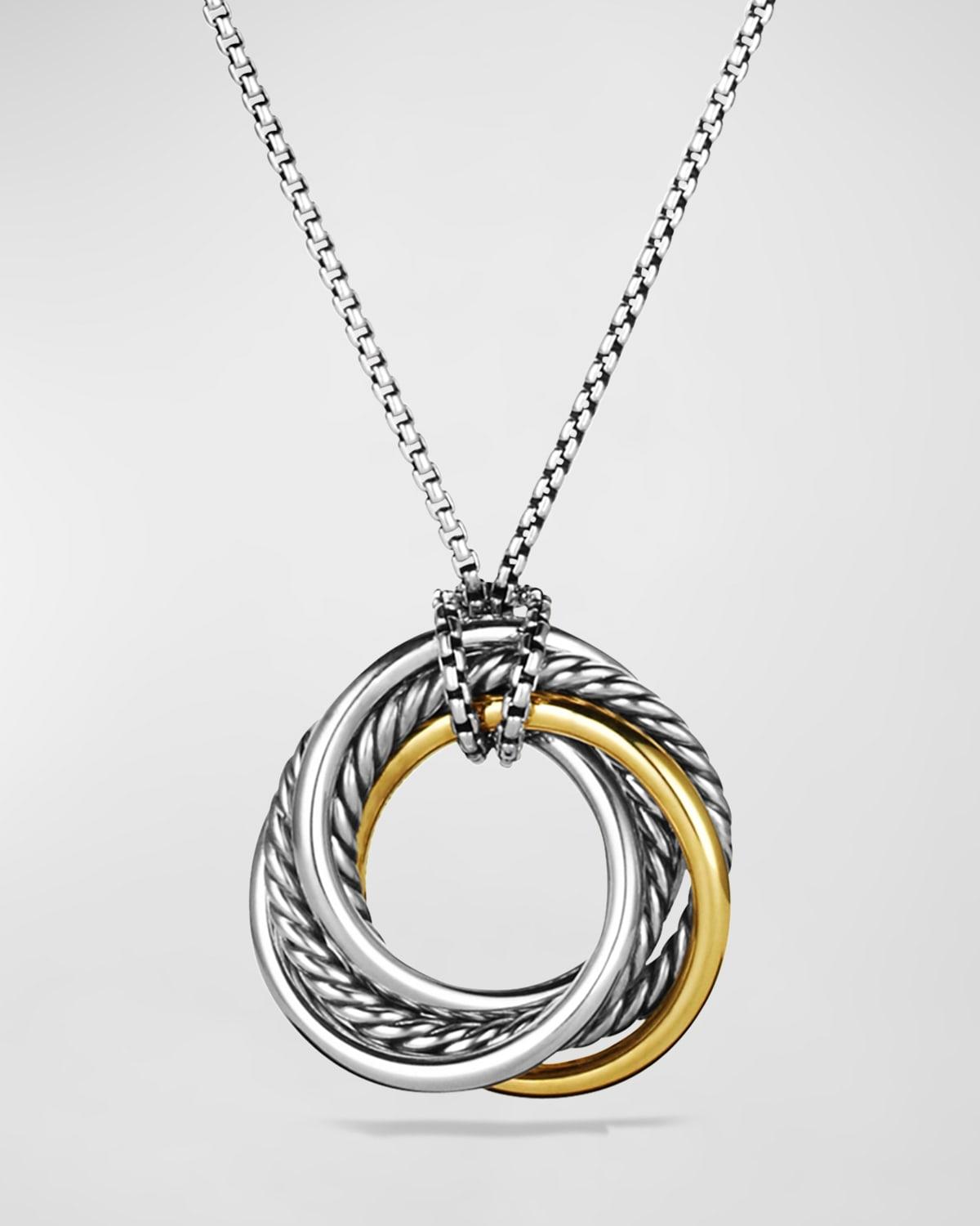 Crossover Small Pendant with Gold on Chain Product Image