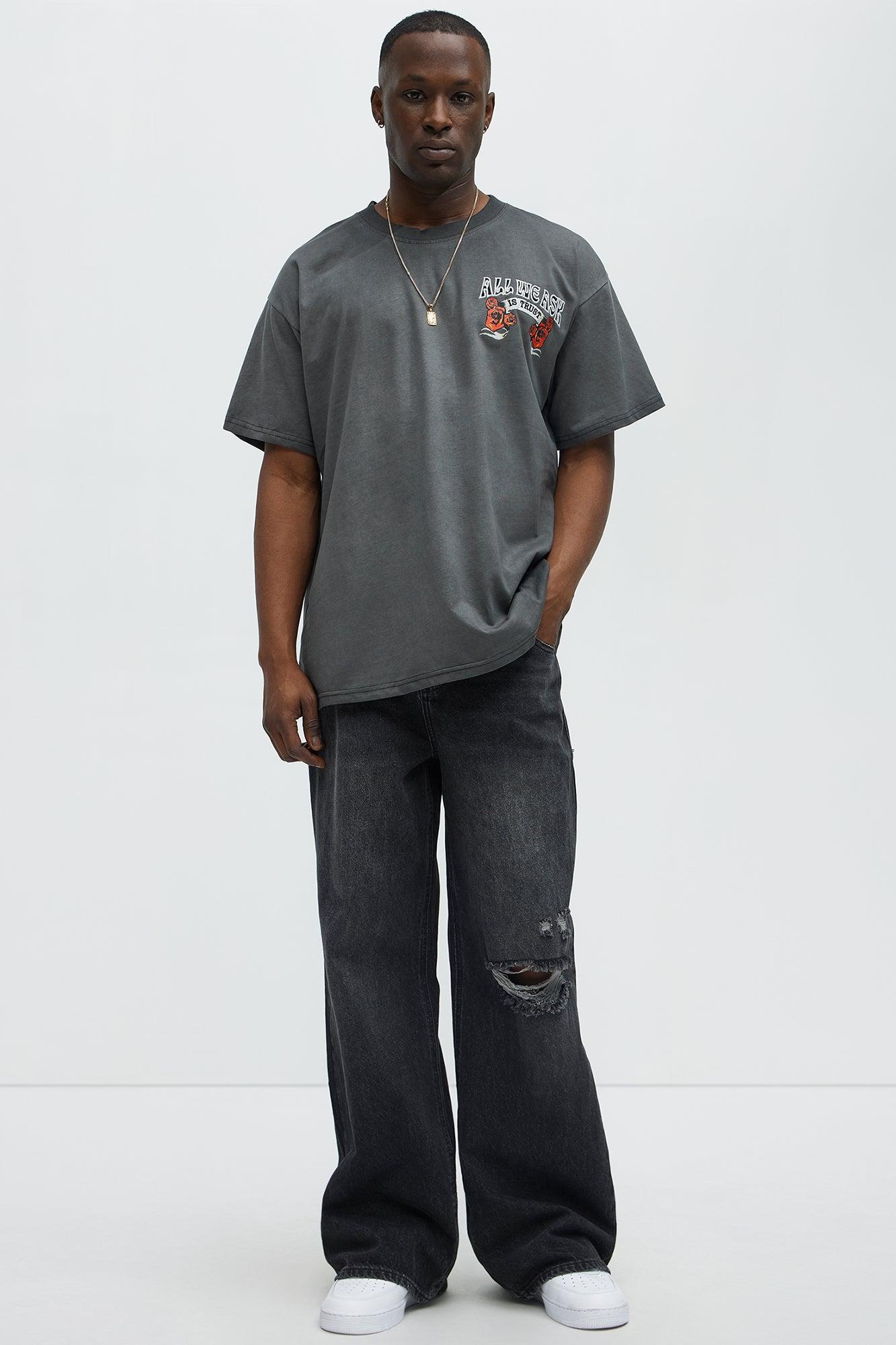 All We Trust Is Oversized Short Sleeve Tee - Black Product Image