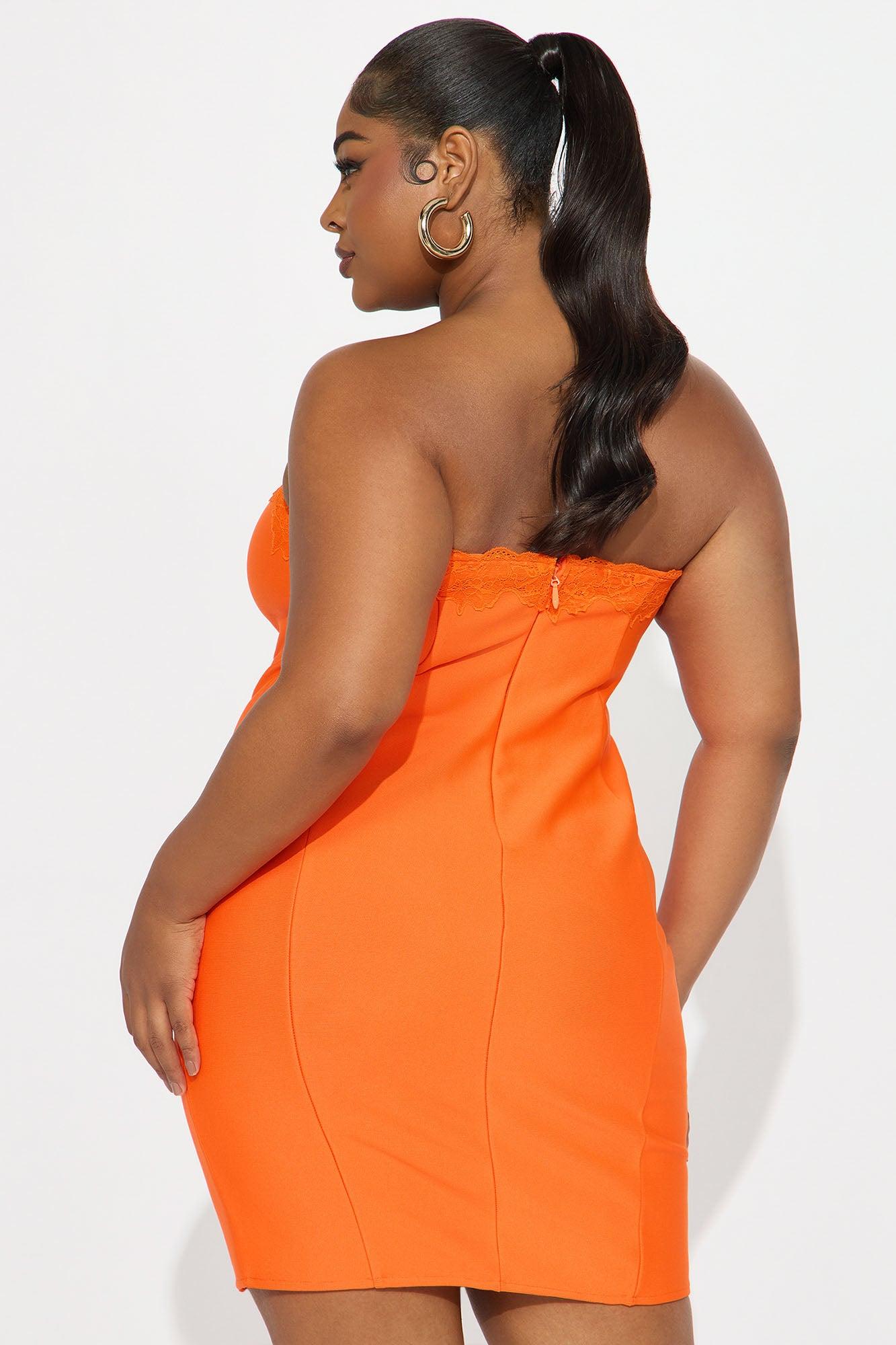 Shaina Bandage Midi Dress - Orange Product Image