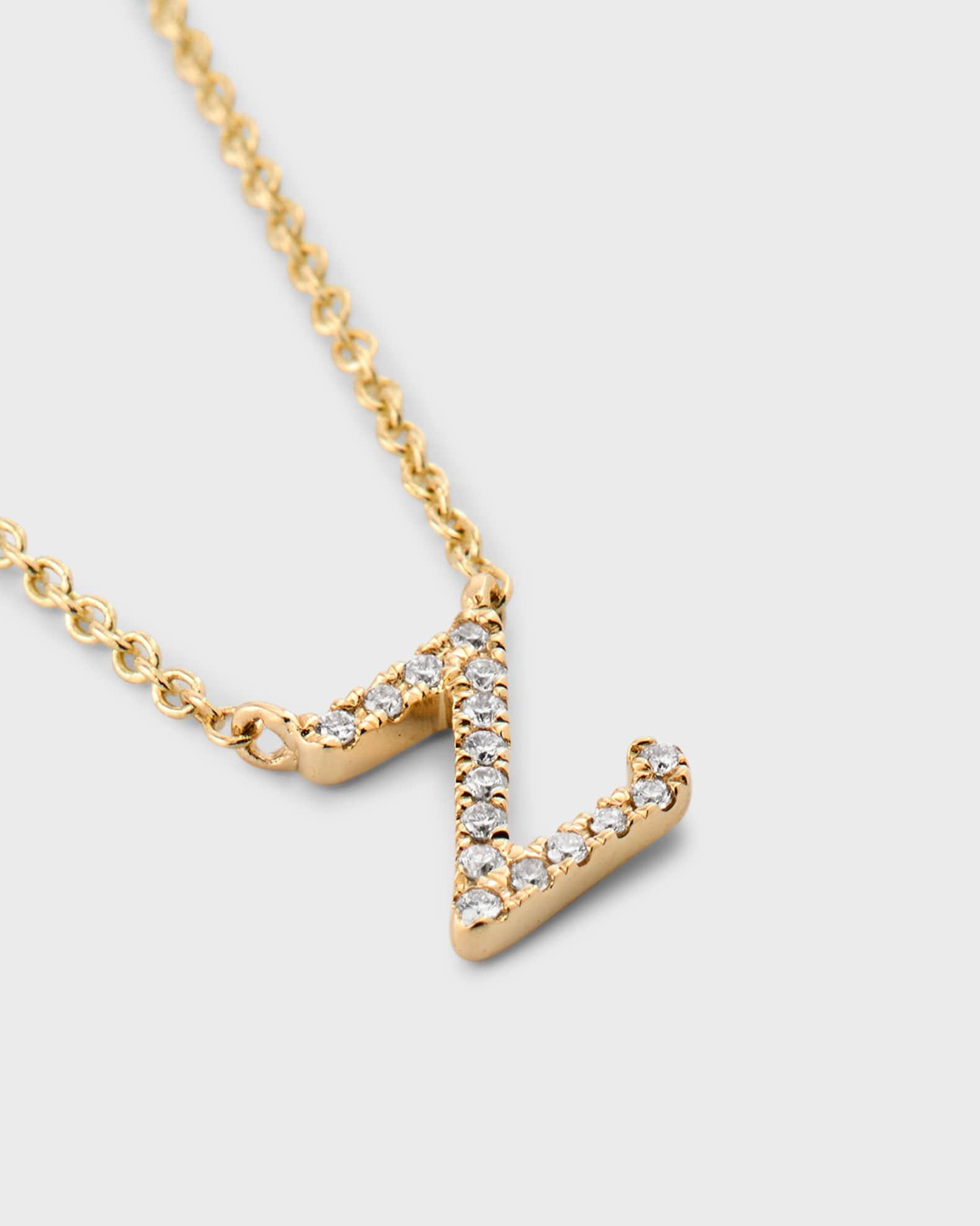 14k Diamond Pave Initial Necklace Product Image