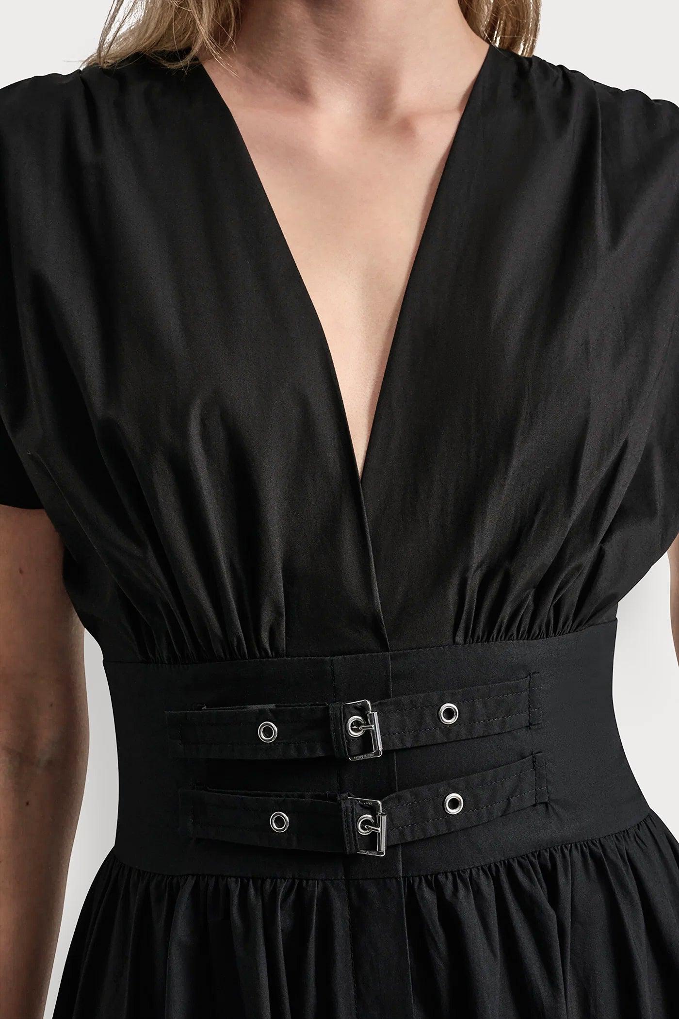SMOCKED MIDI DRESS WITH BUCKLE Product Image