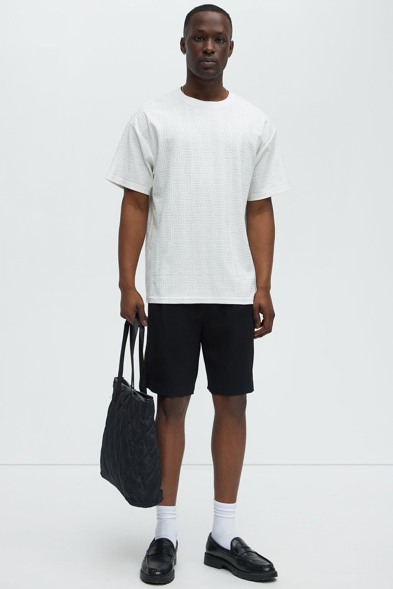 Square Textured Short Sleeve Tee - Off White Product Image