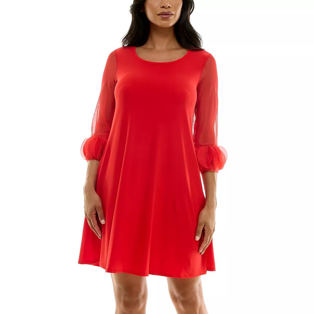 Women's Nina Leonard Trapeze Dress with Pockets,  Product Image