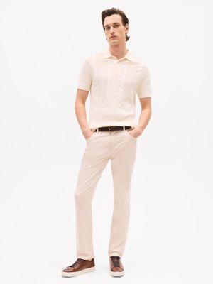 Cable Knit Polo Sweater Product Image