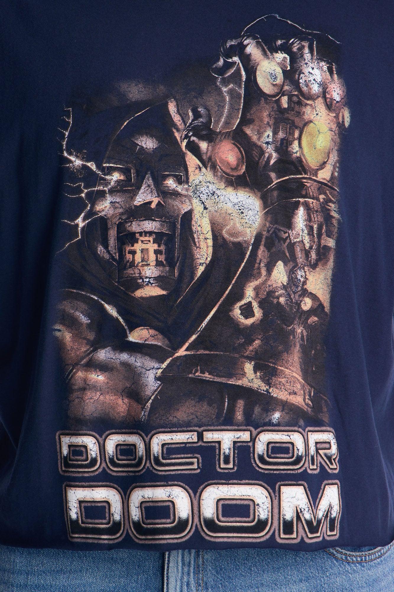 Marvel Dr Doom Infinity Stones Short Sleeve Tee - Navy Product Image