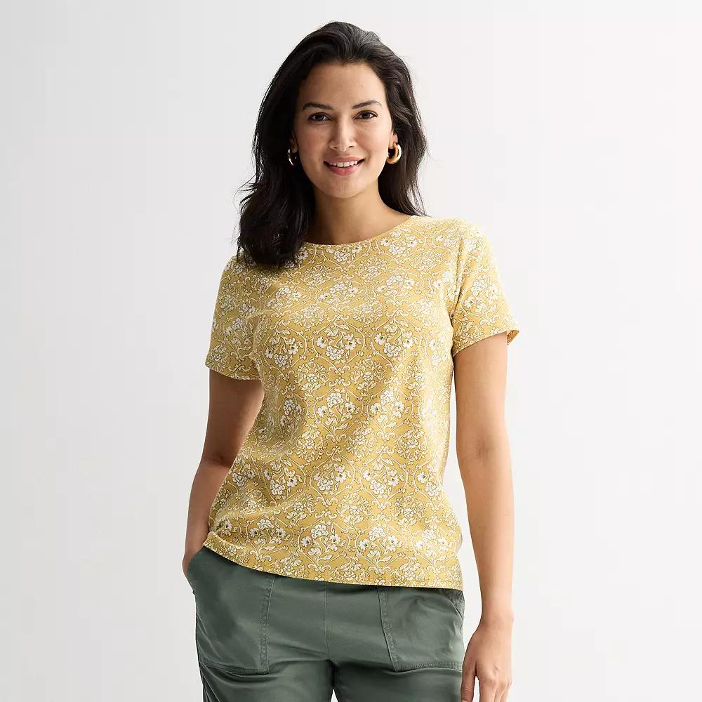 Petite Croft & Barrow® Essential Crewneck Tee, Women's,  Product Image