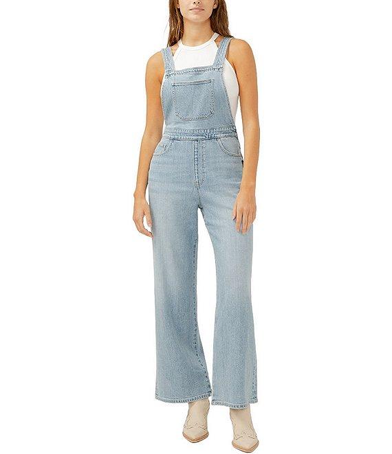 Silver Jeans Co. Relaxed Fit Wide Leg Denim Overalls Product Image