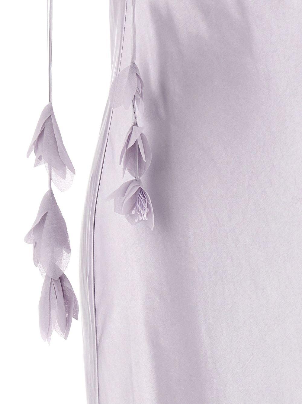 floral-appliqué satin dress Product Image