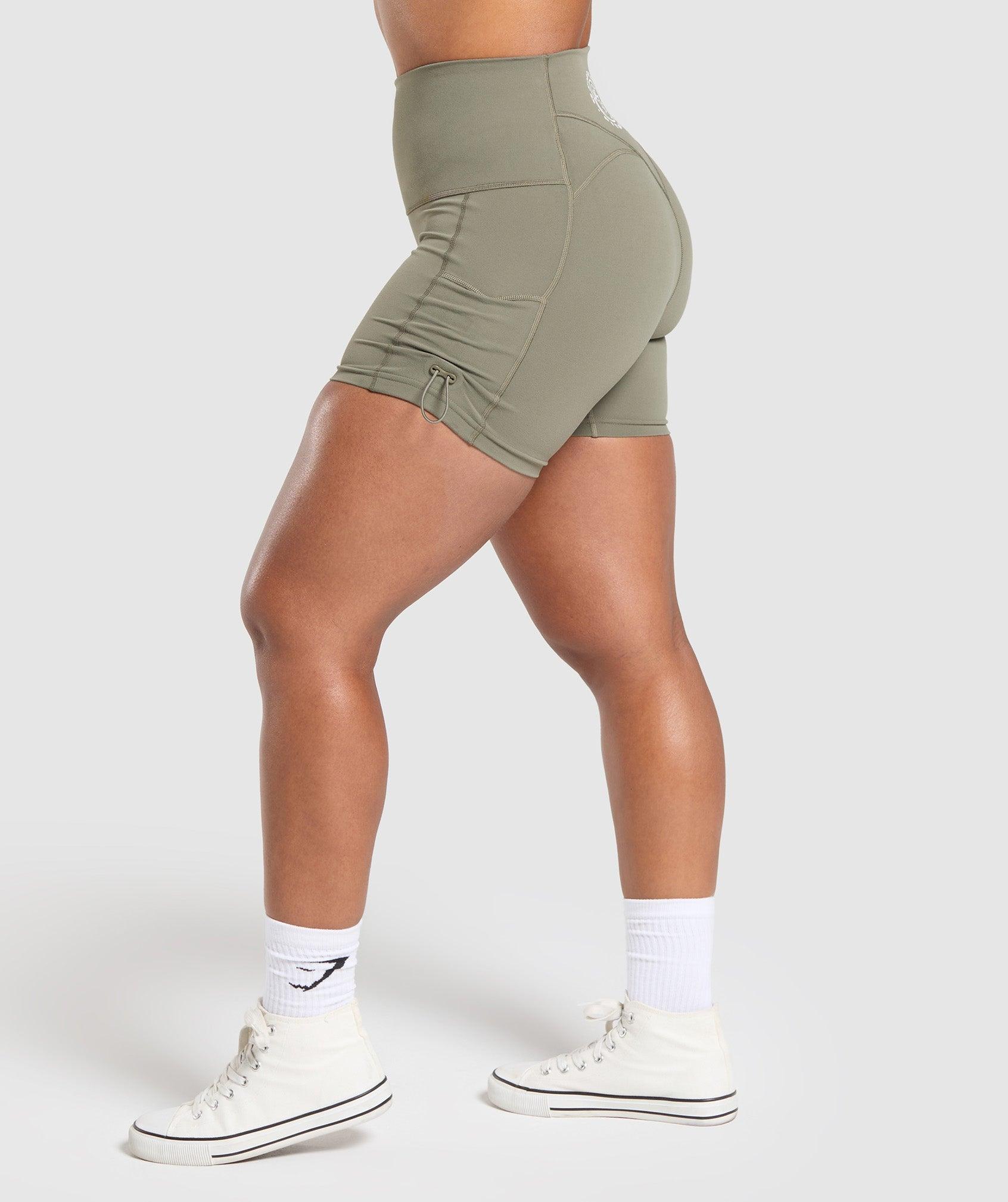 Gymshark Legacy Logo Tight Shorts - Base Green Female Product Image
