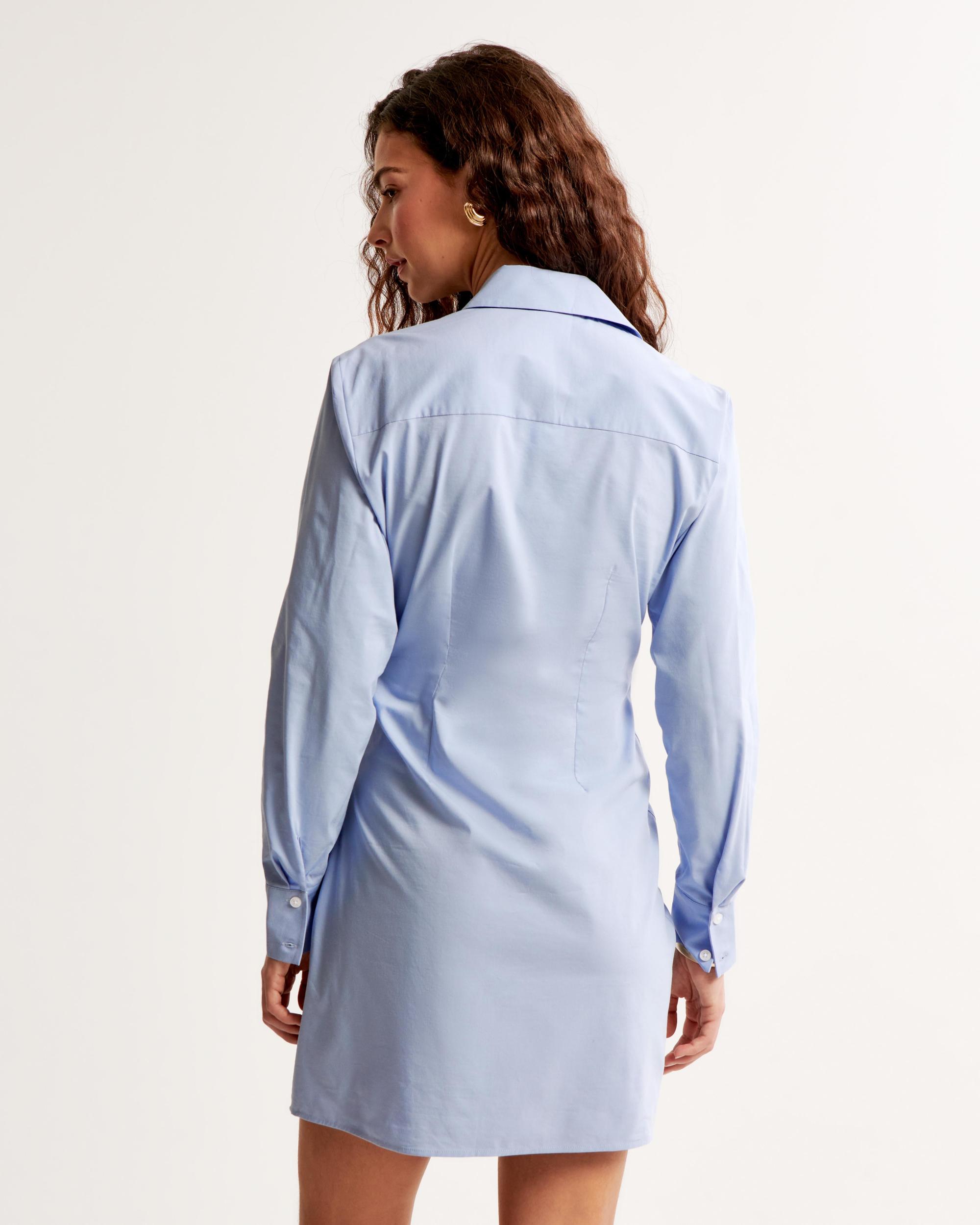 Long-Sleeve Wrap Shirt Dress Product Image