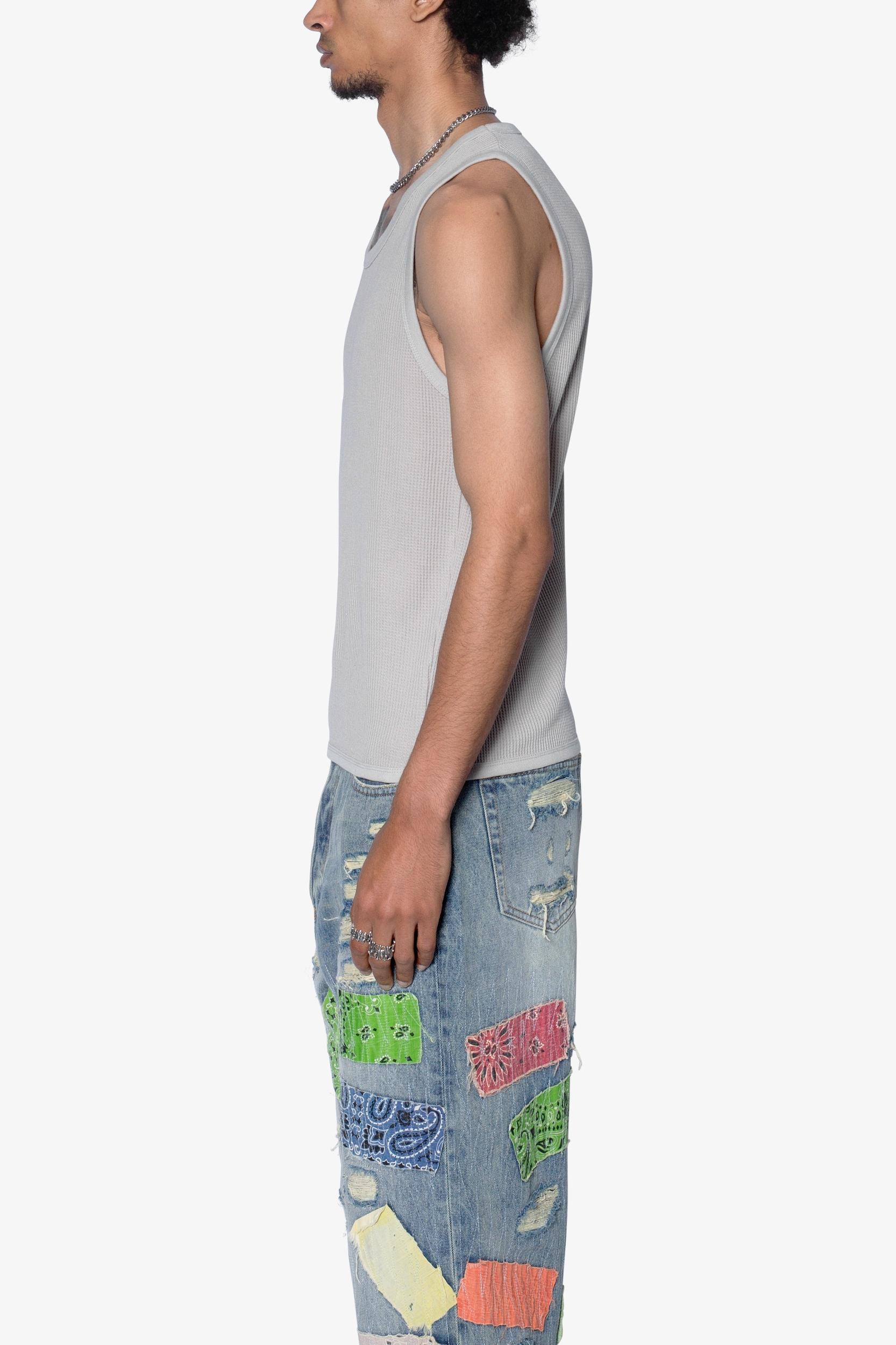 Waffle Knit Tank - Grey Product Image
