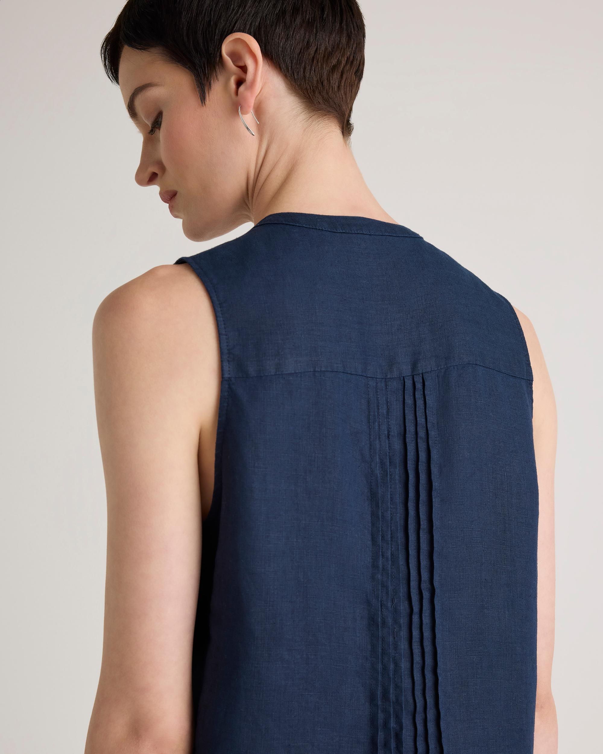 Quince | Women's 100% European Linen Sleeveless Swing Dress Product Image