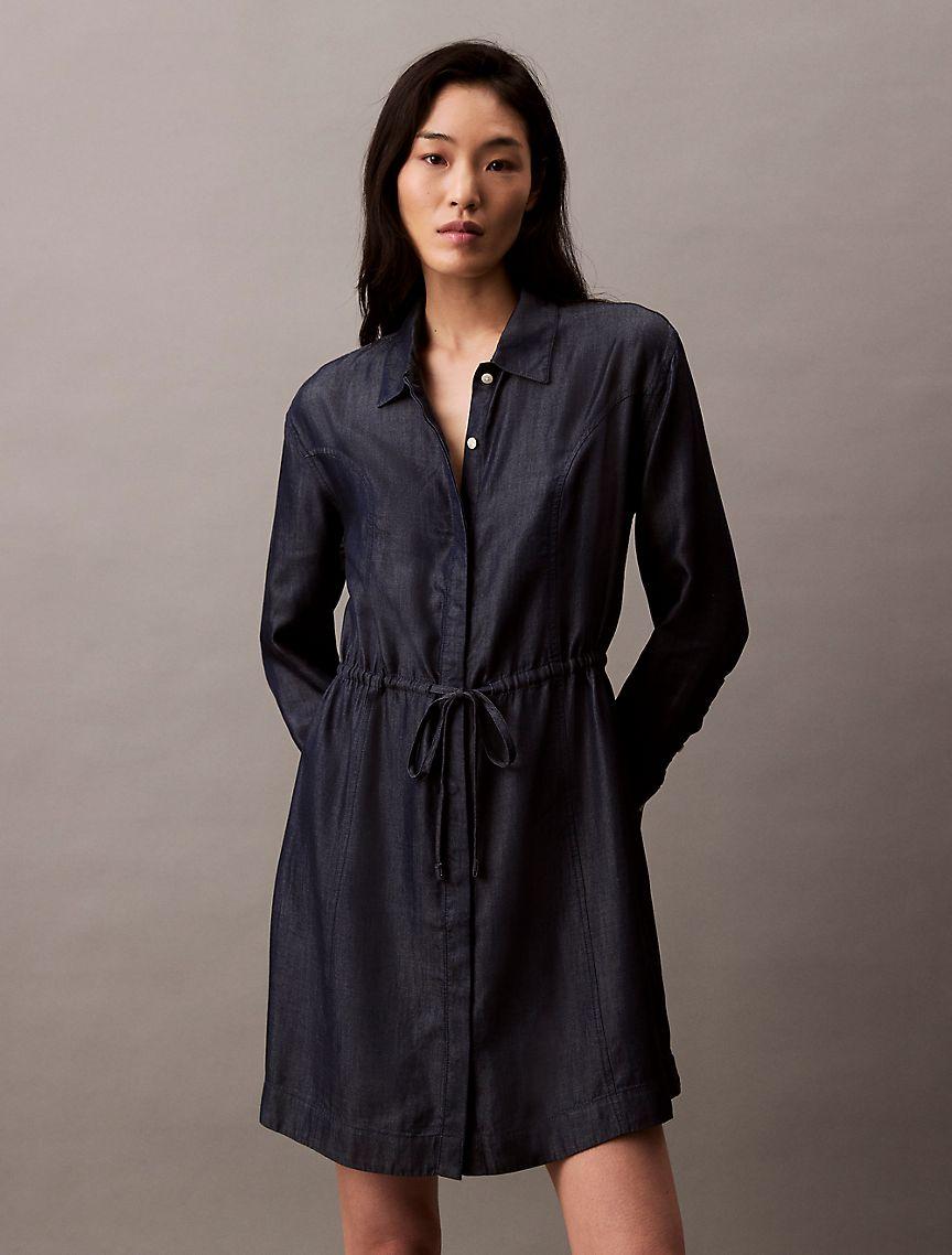 Relaxed Denim Mini Shirt Dress Product Image